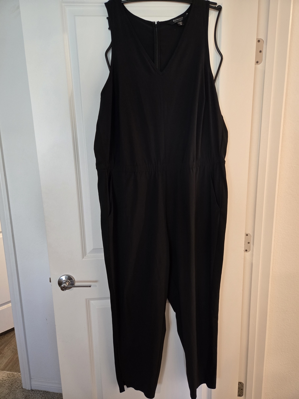 Athleta Black Sleeveless V-Neck Relaxed Jumpsuit